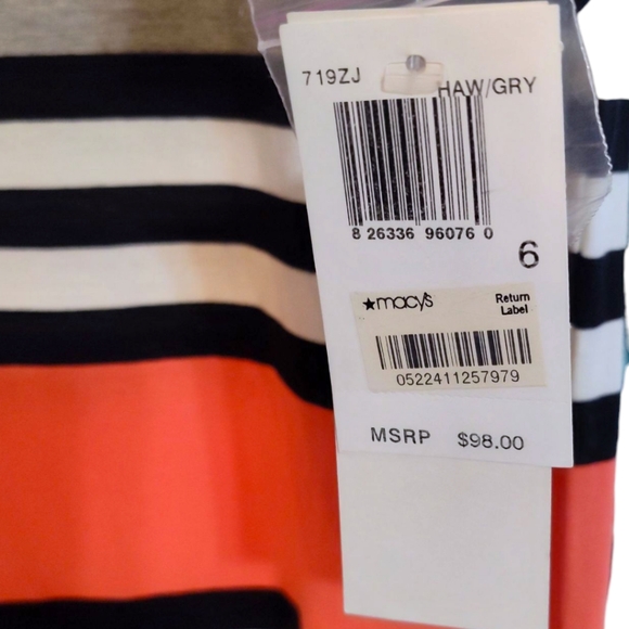 French Connection Jag Stripe Multicolor Dress Womens Size 6 - Picture 5 of 9